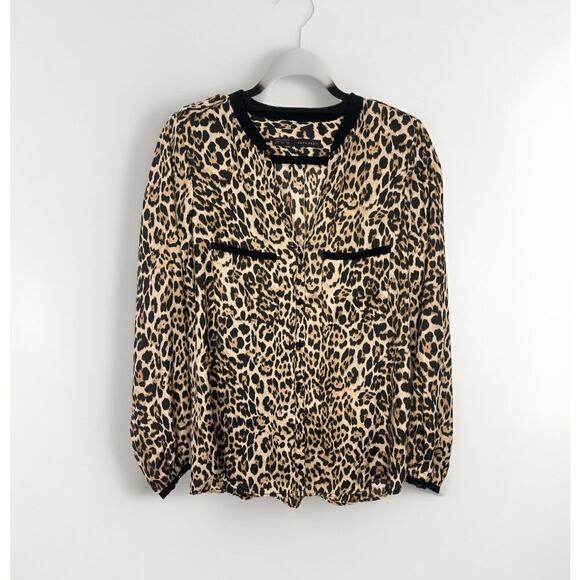 Zara Cheetah Animal Print Blouse Career Business Casual Evening out Small - Picture 2 of 4